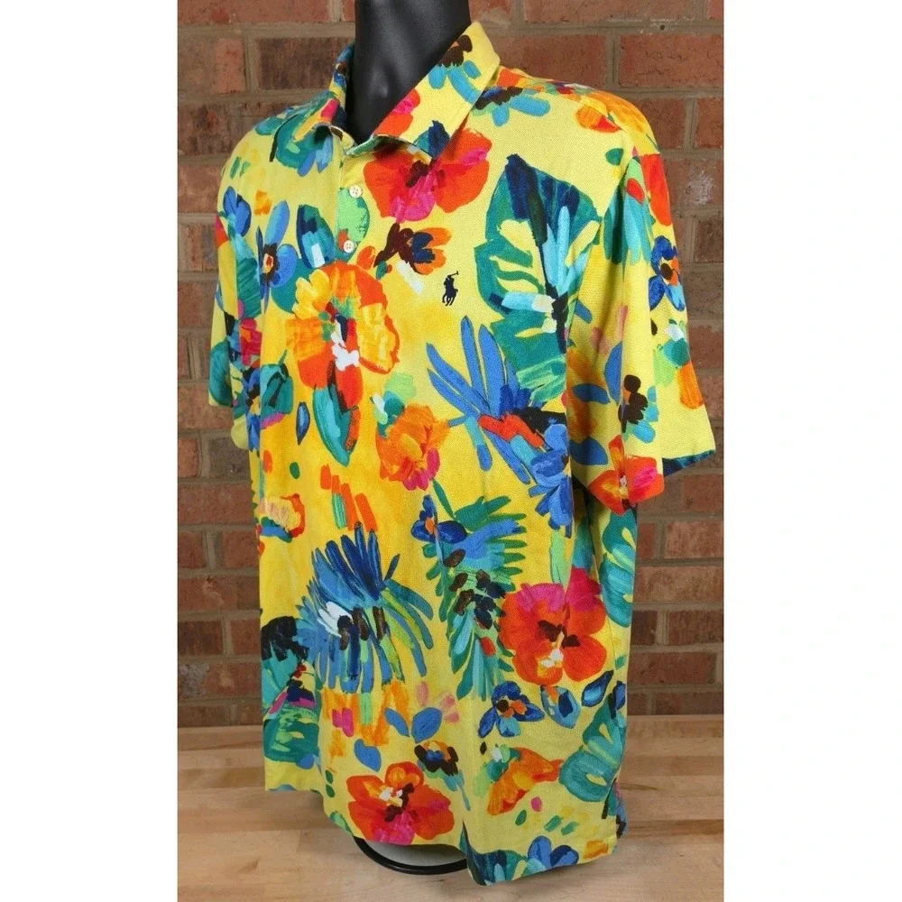 Polo Ralph Lauren Floral All Over 2XL Classic Fit Short Sleeve Pique Polo Shirt